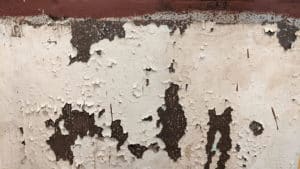 The flaking paint