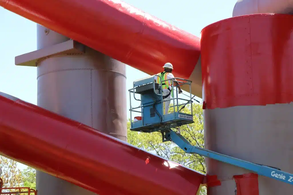Coatings being applied to ‘The Way’, flagship art piece
