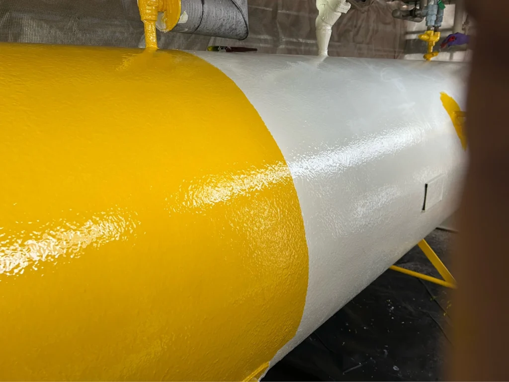 Repainted pressure vessel for corrosion protection