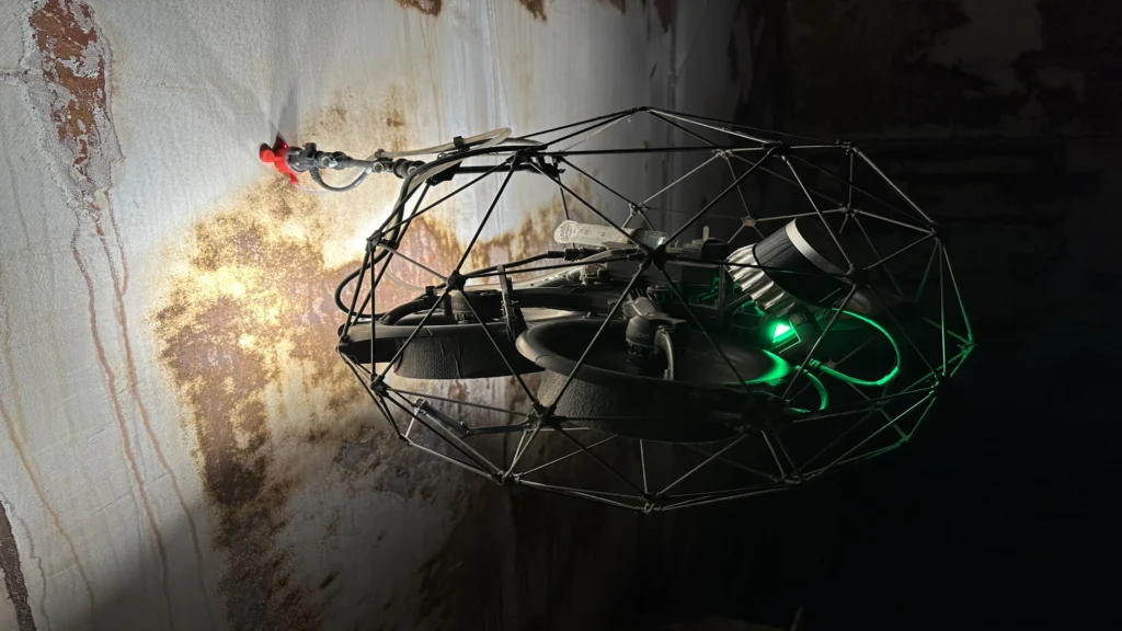 The Elios 3 maritime inspection drone in action
